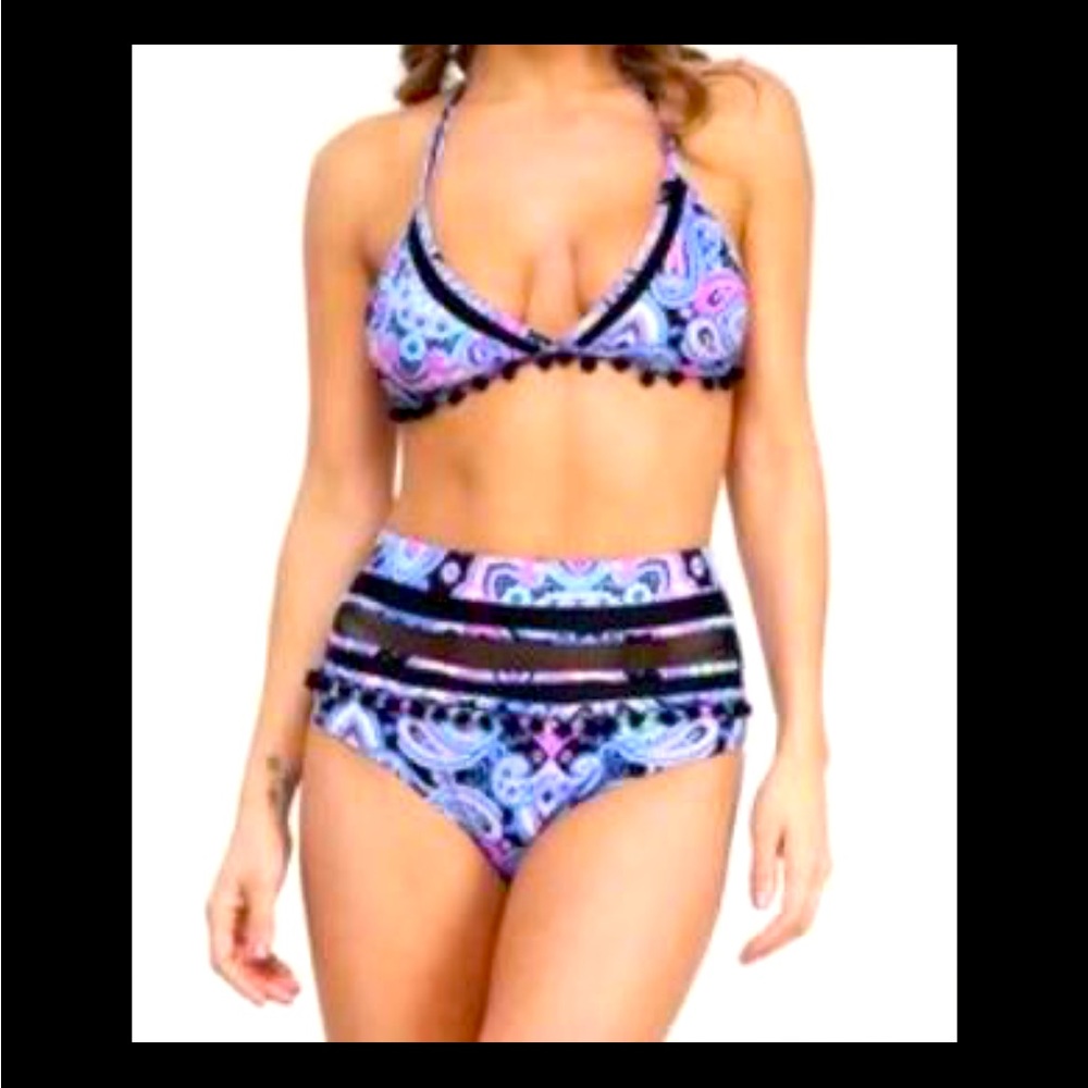 SHEIN High Waisted Paisley Print Bikini Size Small